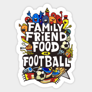 doodle family friend food n football Sticker